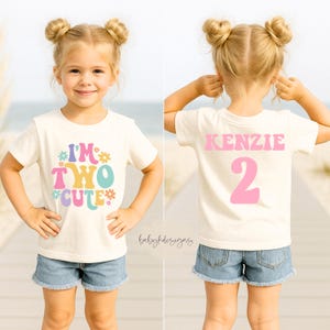 Two Cute Birthday Shirt, Custom Name Tee, Toddler Birthday Shirt, 2nd birthday shirt,Groovy Birthday, Retro Second 2nd Birthday Party Outfit