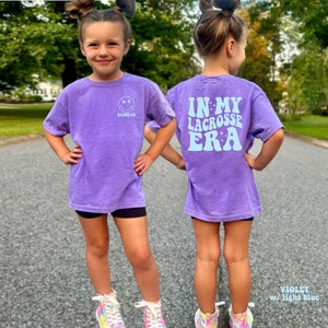 In My Lacorsse Era, Girls Lacrosse Shirt, Custom Lacrosse Name Shirt, Youth Comfort Colors®  Lacrosse Shirt, Eras, Lacrosse Player Gift, LAX