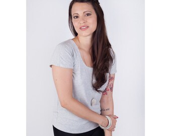 Bamboo Organic Cotton T-Shirt: Scoop Neck Tee, Made in USA