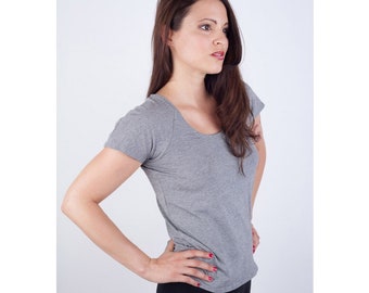 Bamboo Organic Cotton T-Shirt: Scoop Neck Raglan Tee, Made in USA