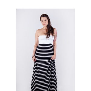 Organic Cotton Bamboo Strapless 2 in 1 Maxi Dress // Made in USA
