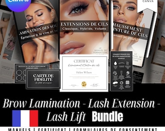 Lash & Brow Training Manual: Lamination, Extensions, Lift (Canva Editable)