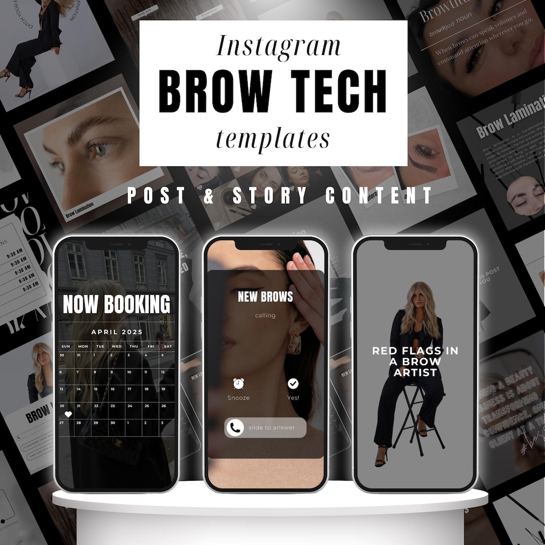 Brow Tech Instagram Post Story Templates, Facebook Brow Stylist ...