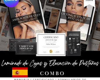 Lash Lift & Brow Lamination Training Manual: Editable Canva Template