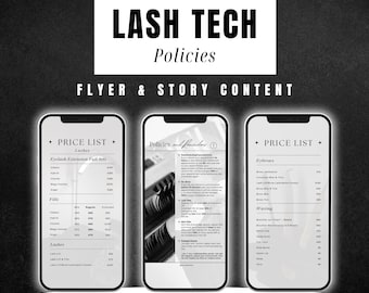 Beauty Salon Price List Template | Lash, Brow, Waxing (Canva Editable)