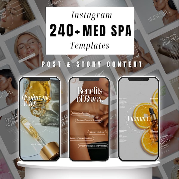 Med Spa Instagram Templates | Botox, Filler, Skincare (Digital Download)