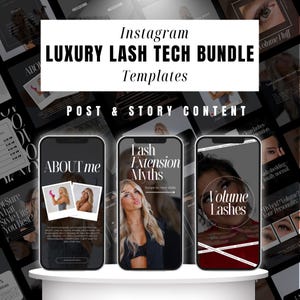 Lash Tech Instagram Post Story Templates, Facebook Lash Stylist Branding Kit, Lash Extension Marketing Templates, Lash Tech Social Media Set