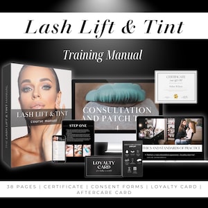 Trainingshandleiding wimperlifting en tinting | Bewerkbare canva-cursussjabloon | Wimpergids voor schoonheidsspecialisten | Toestemmingsformulier | Certificaat | eBoek