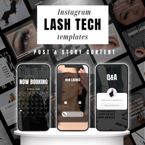 Lash Tech Instagram Templates – Canva Posts & Story Bundle for Lash Artists | Social Media Marketing Kit