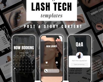 Lash Tech Instagram Post Templates - Canva Story Bundle (Digital Download)