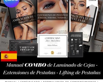 Eyelash & Brow Training Manual, Lash Lift, Brow Lamination (Canva Editable)