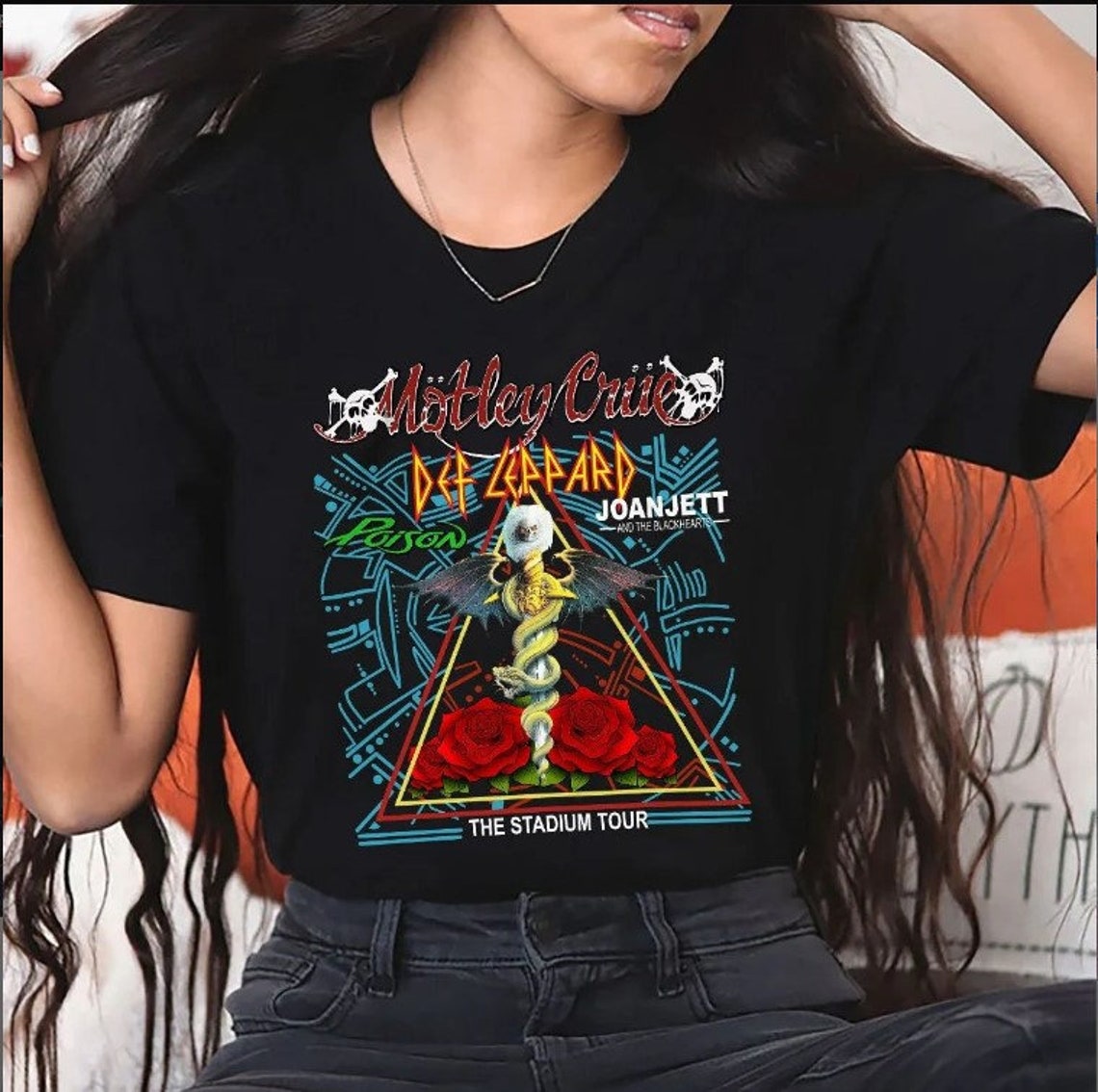 Motley Crue Tshirt the Stadium Tour Motley Crue Def Leppard Etsy
