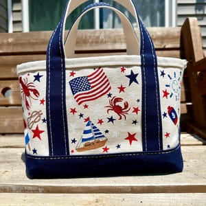 Mini Custom Painted L.L. Bean Boat and Tote Bag