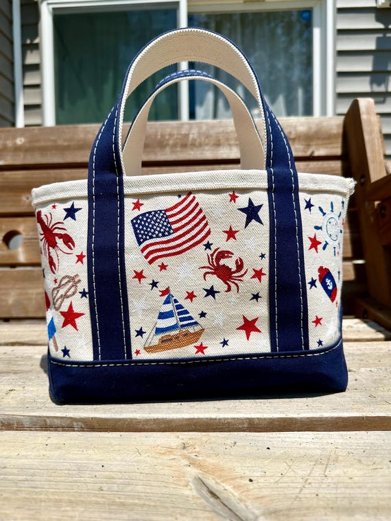 Mini Custom Painted L.L. Bean Boat and Tote Bag - Etsy
