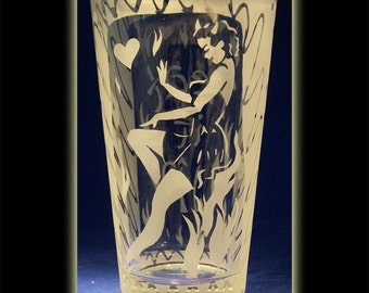 Pin Up Devil Girl Pint Beer Glass