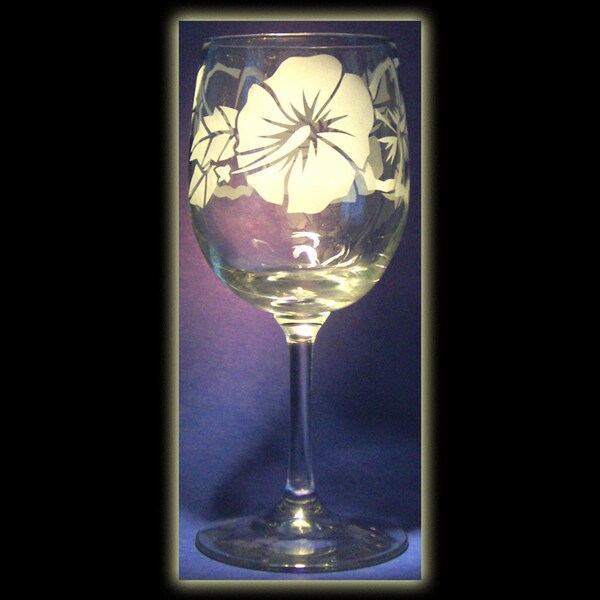 Hibiscus Wine Glass Etsy