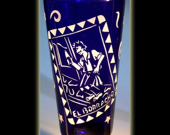 Loteria El Borracho Pint Beer Glass