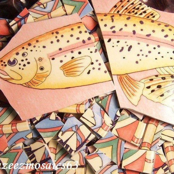 MOSAIC TILES--100 Tiles. Fish--Perfect for your mosaic projects