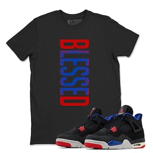 T-shirt BLESSED abbinata alle Jordan 4 Rare Air, maglietta Retro 4s per gli amanti delle sneaker, maglietta abbinata alle sneaker Jordan 4 Rare Air nere