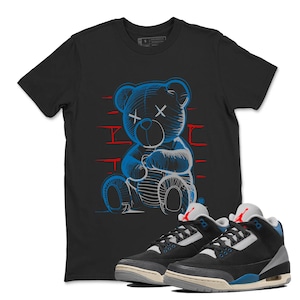 Neon Bear Sneaker Tees - Air Jordan 3 Rare Air, Sneaker Label Jordan 3 Rare Air Sneaker Matching Tee Shirt Black