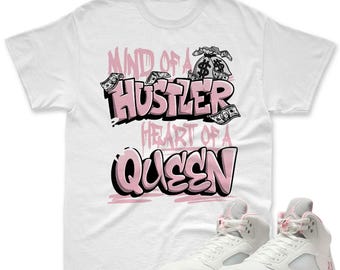 Queen-shirt passend bij Jordan 5 zachtroze, Jordan 5 zachtroze sneaker Mactching-shirt, Jordan Match-T-shirt, AJ zachtroze sneakermatchshirt