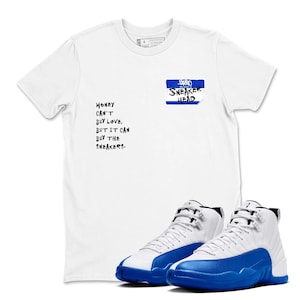 Sneakerhead Badge Sneaker Tees - Air Jordan 12 Blueberry, 12 Blueberry Game Royal Blue White Black T Shirt Match
