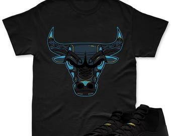 Bull Shirt To Match Jordan 11 Gamma, Jordan 11 Gamma Sneaker Mactching Shirt, Jordan Match Tee, AJ 11 Gamma Sneaker Match Shirt