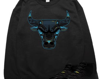 Jordan 11 Gamma Sneaker Mactching Sweatshirt, Bull Shirt To Match Jordan 11 Gamma, Jordan Match Tee, AJ 11 Gamma Sneaker Match Shirt