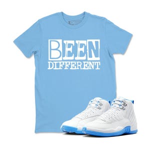 12 Melo White University Blue T Shirt Match BEEN, 12sTee for Sneakerheads, Sneaker JD 12 White University Blue Sneaker Matching Tee
