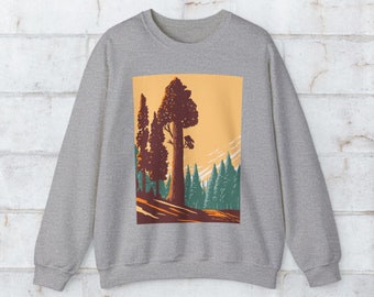Sudadera Crewneck del Parque Nacional Sequoia / Sudadera con estampado Sequoia / Sudadera de camping / Sudadera retro / Sudadera de senderismo