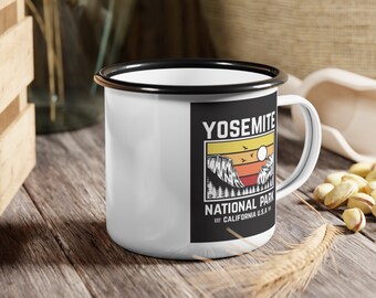 Yosemite / Copa de Campamento de Esmalte del Parque Nacional / Taza de Yosemite / Taza de Yosemite / Taza de camping / Taza de camping / Taza de senderismo / Taza de senderismo / California