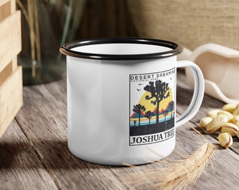Joshua Tree / Desert Dreaming Esmalte Camp Cup / Taza de camping / Taza de camping / Taza del parque nacional / Taza del parque nacional / Taza de senderismo / Taza de camping