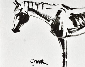 オリジナルの馬の芸術 中国の馬の絵 中国の筆絵 インク 馬のスケッチ