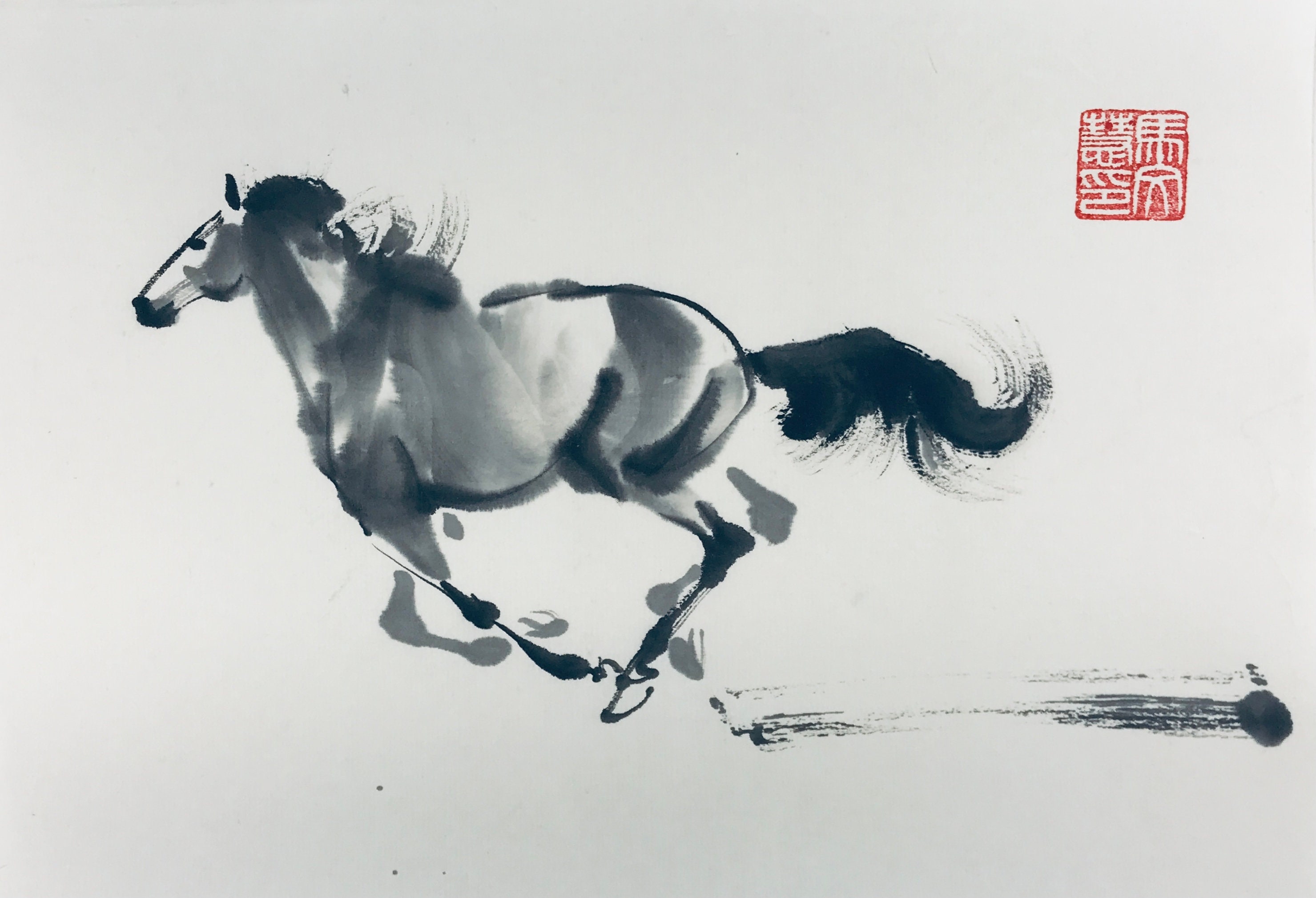 Sumi Ink Horse - I Painting by Debashis Dey