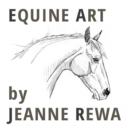 馬のアート オリジナル「イーガー」 疾走する馬 8x10 絵 馬 インク