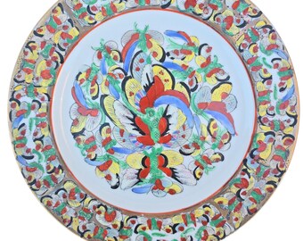 中国輸出用女性像の絵磁器皿 - Etsy 日本