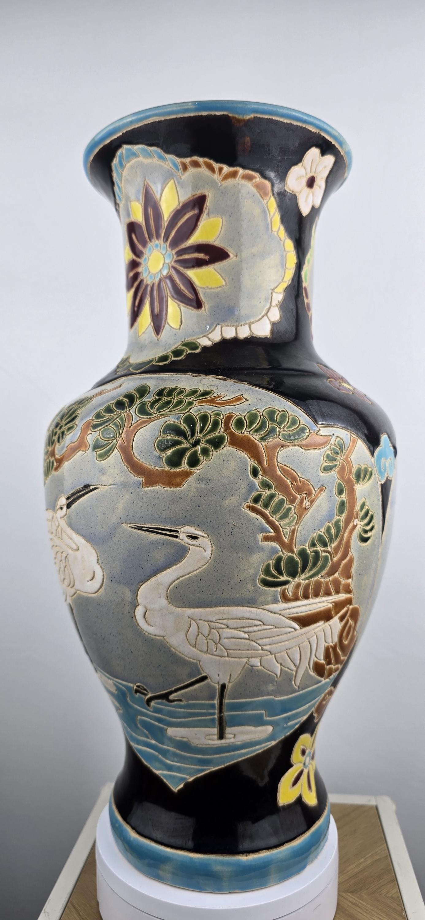 relief vase 日本 Etsy Raised 薩摩焼 eBay 希少明治時代 壷 金襕手