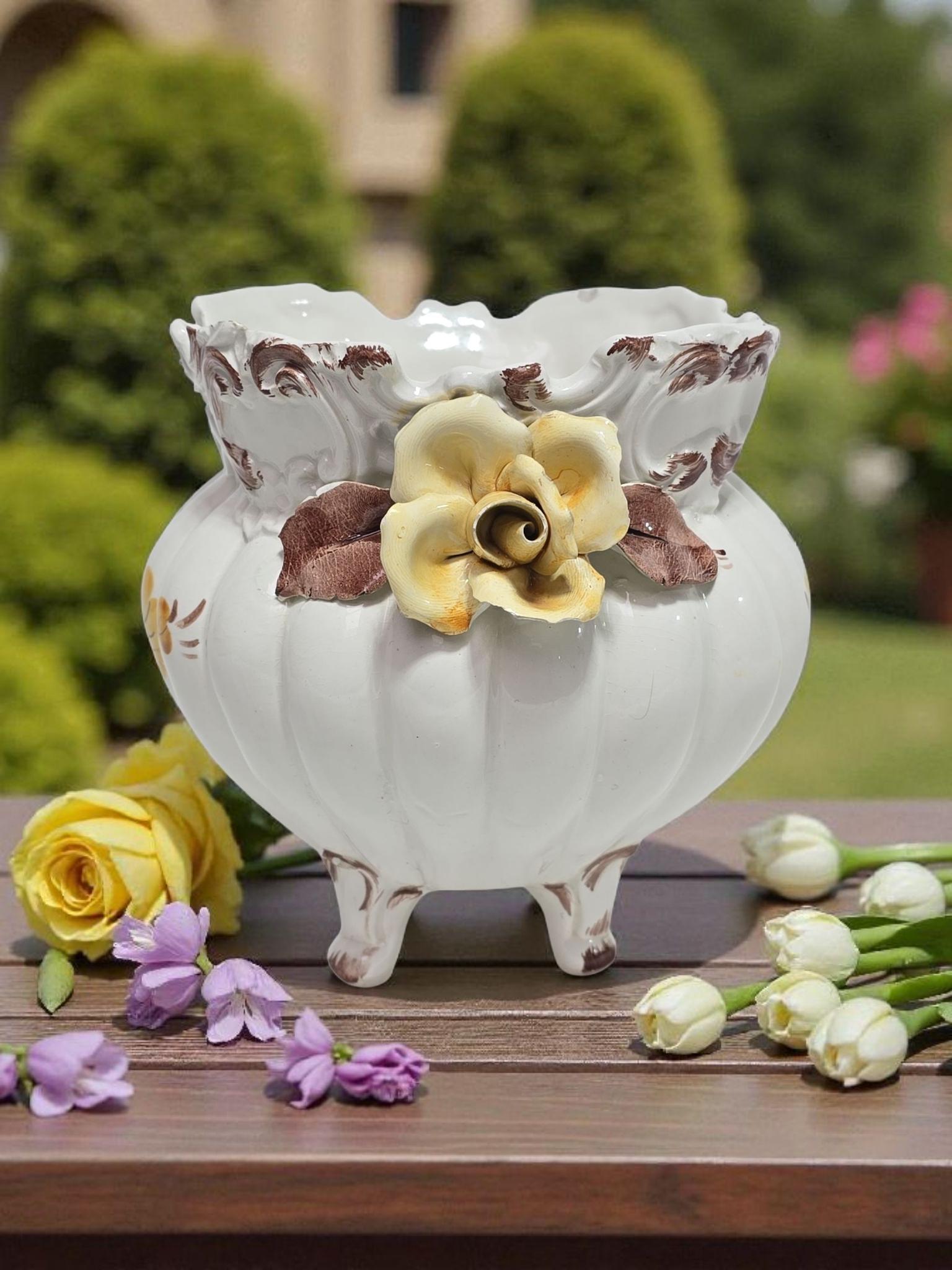大人気　CAPODIMONTE イタリア製 陶器 花瓶➕フラワースタンド Capodimonte Flower Vase - Etsy Finland