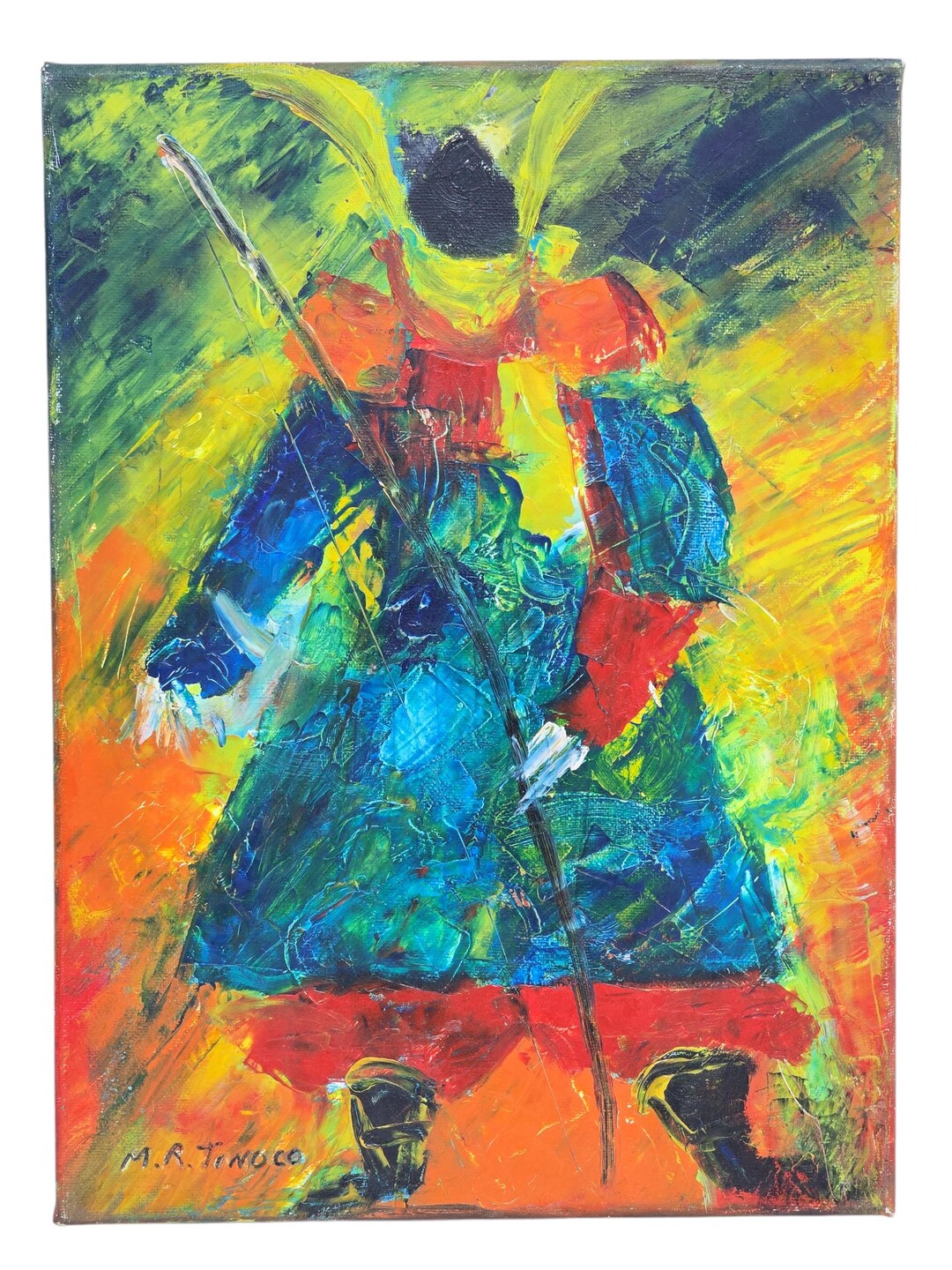 Le Samourai Abstract Samurai Painting by M R Tinoco 2010 Colorful - Etsy