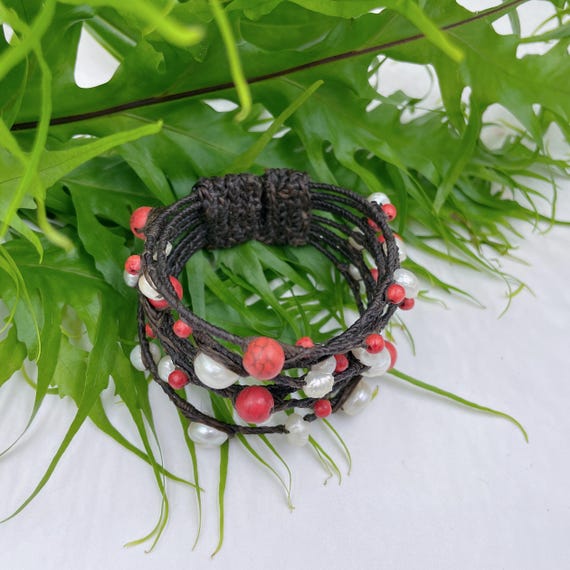 Bracciale Rigido In Perle D'Acqua Dolce Naturali - Regolabile, Bianco - Regalo Di Compleanno Per Donna