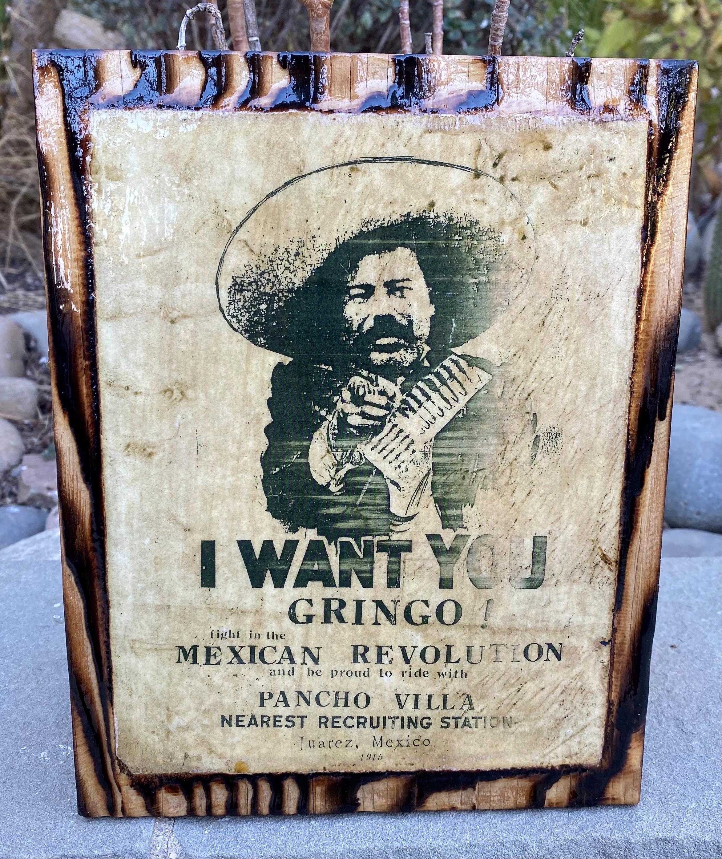 Pancho Villa I Want You Gringo Wooden Plaque Etsy