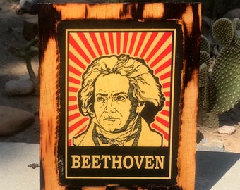 Ludwig Van Beethoven - Wooden Plaque - decoupage