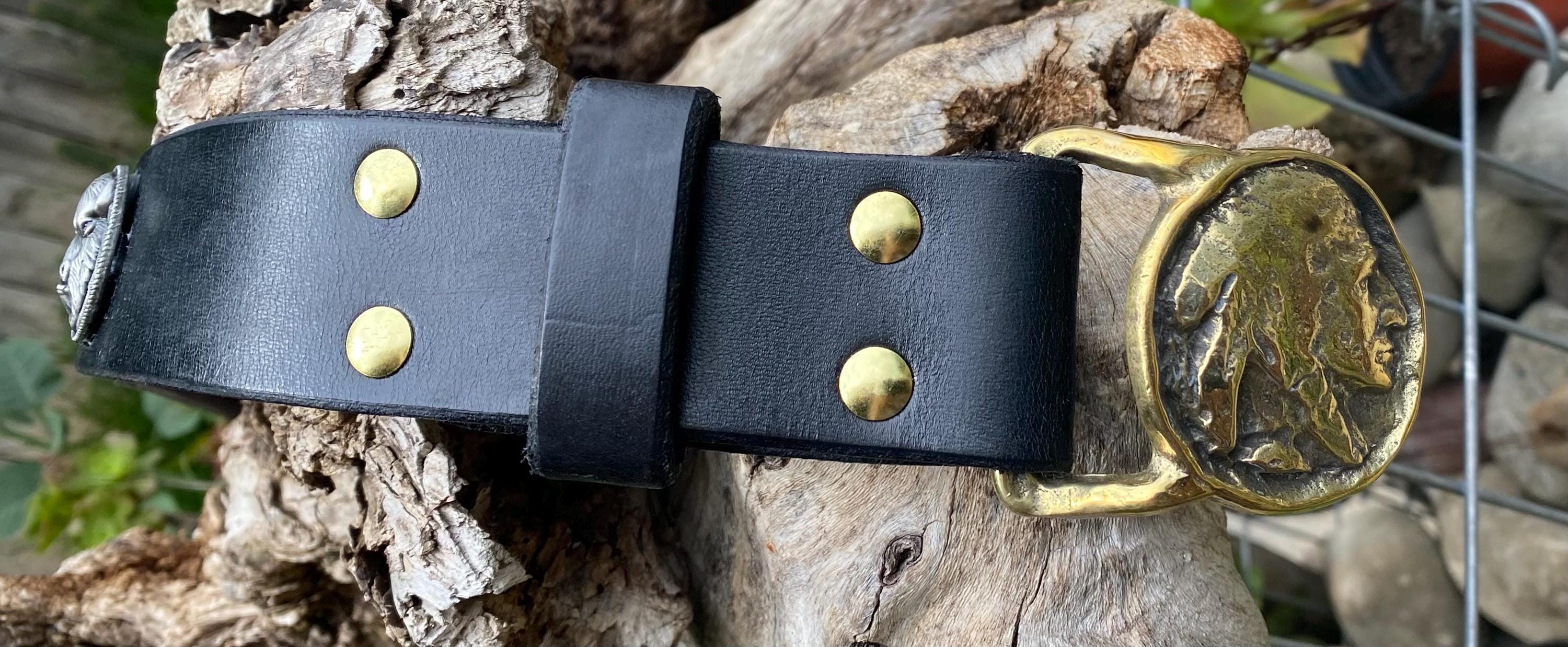 Vintage Brass and black Conch Belt Fun metal belts! Silver tone conchos $32 SIlver tone and  main image 4