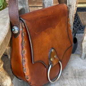 Vintage Desert Sun Brown Boho Hippie Festival Shoulder Bag With Silver ...