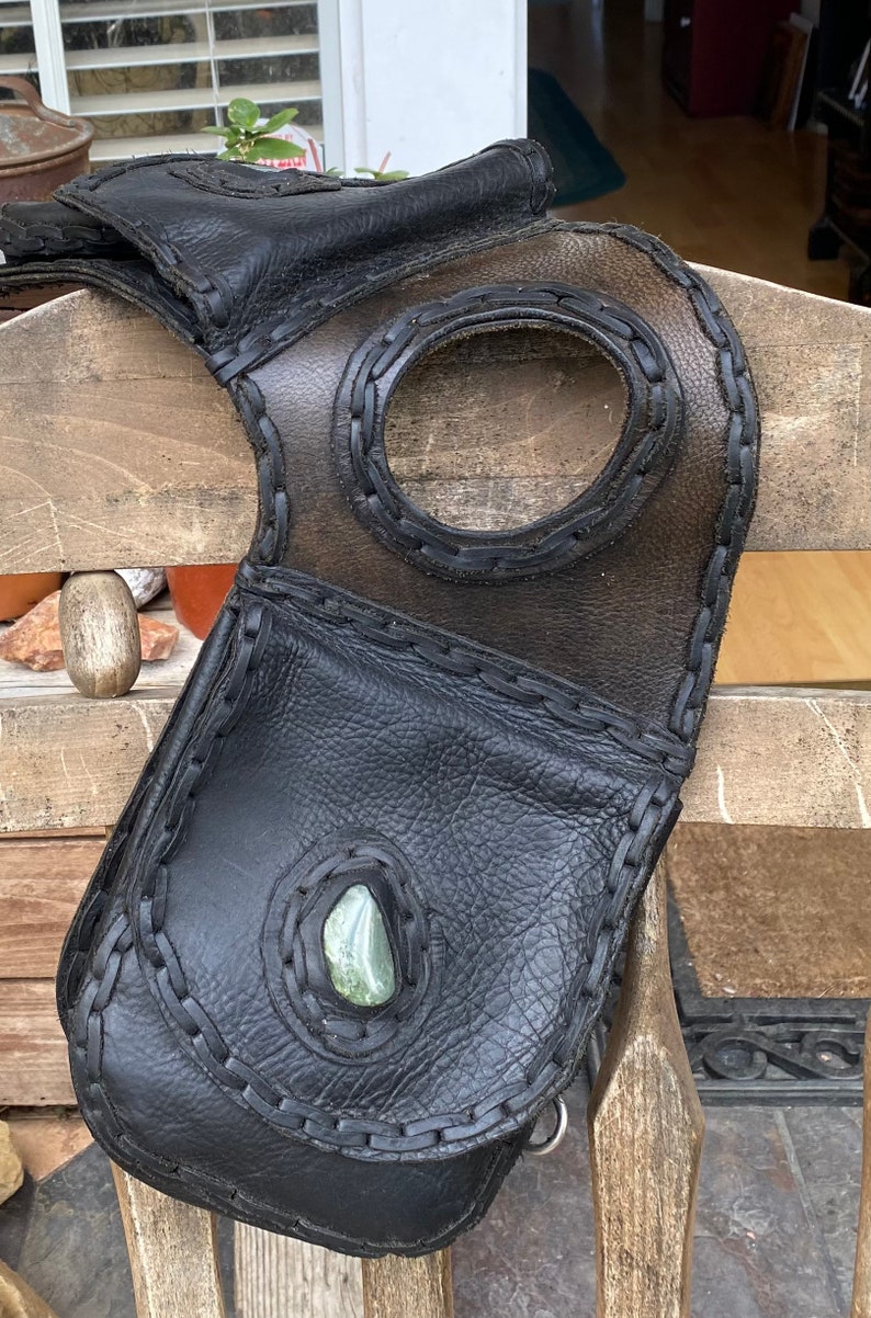 Black Leather Saddle Horn Saddle Bag Hand Stitched and Etsy