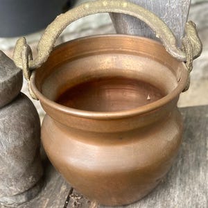 Vintage miniature copper cauldron