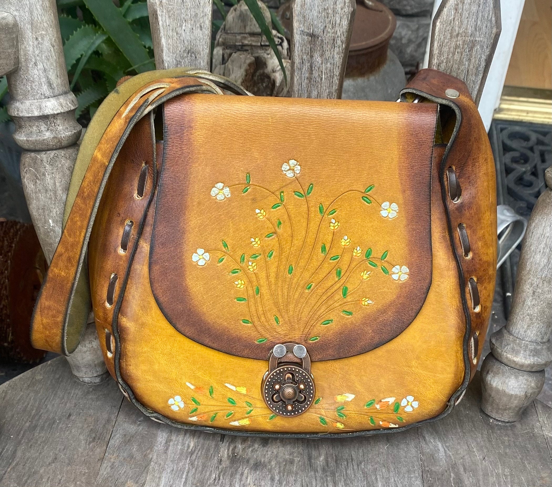 Leather hippie purse clearance