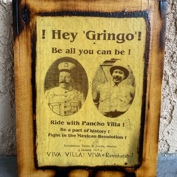 Pancho Villa - Wooden Plaque