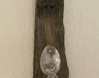 Shabby chick funky rustic spoon wall rack/display/hook