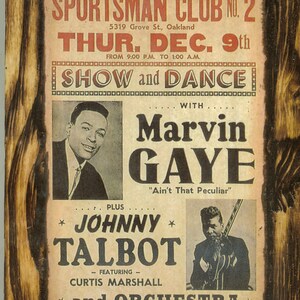 Marvin Gaye & Johnny Talbot - Wooden Plaque